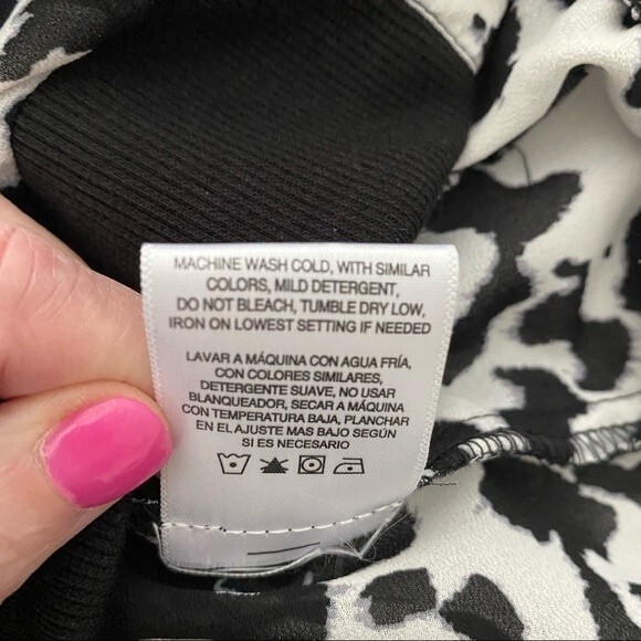 Bongo Zebra Animal Print Moto Biker Bomber Vintage Lightweight Jacket Size L - Picture 13 of 14